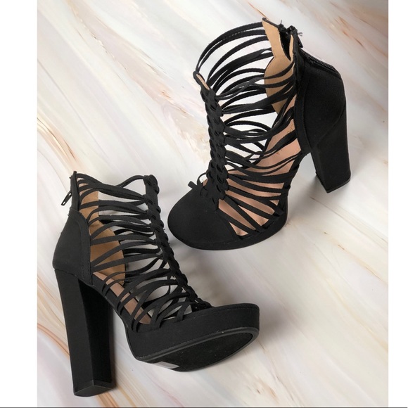 Black Gladiator Heels - Picture 4 of 5